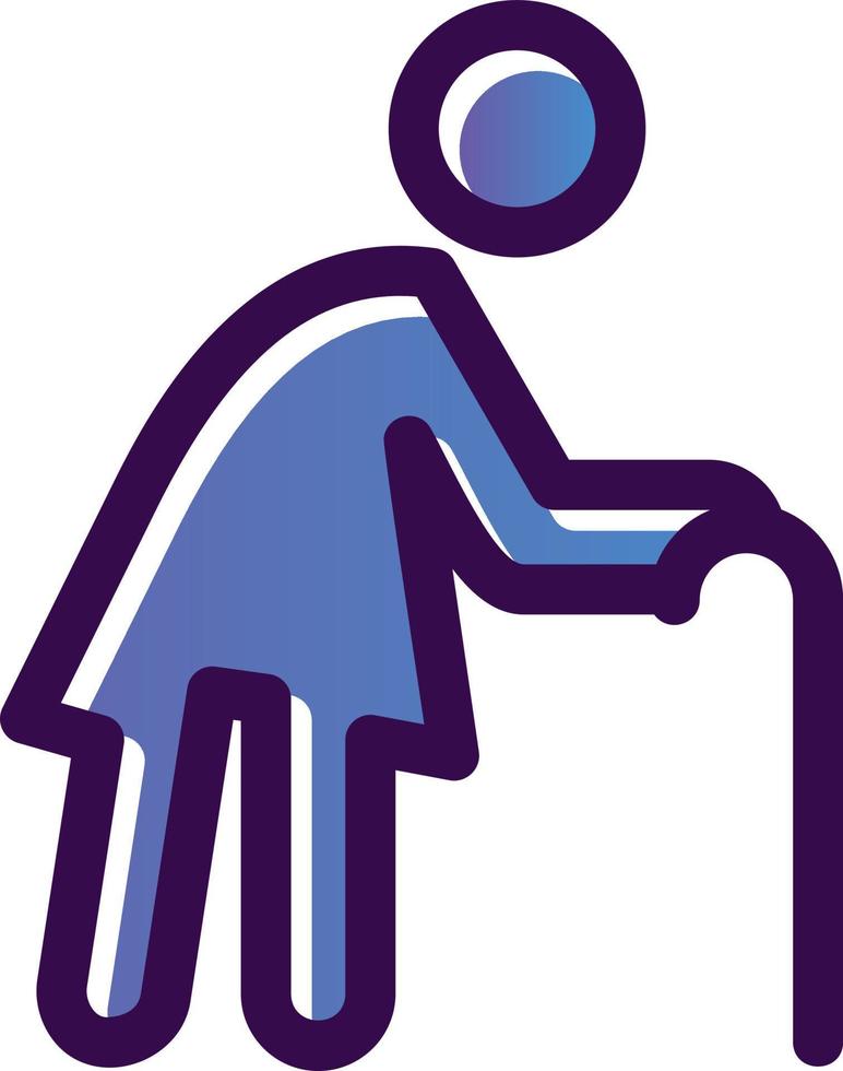 Old Woman Vector Icon Design