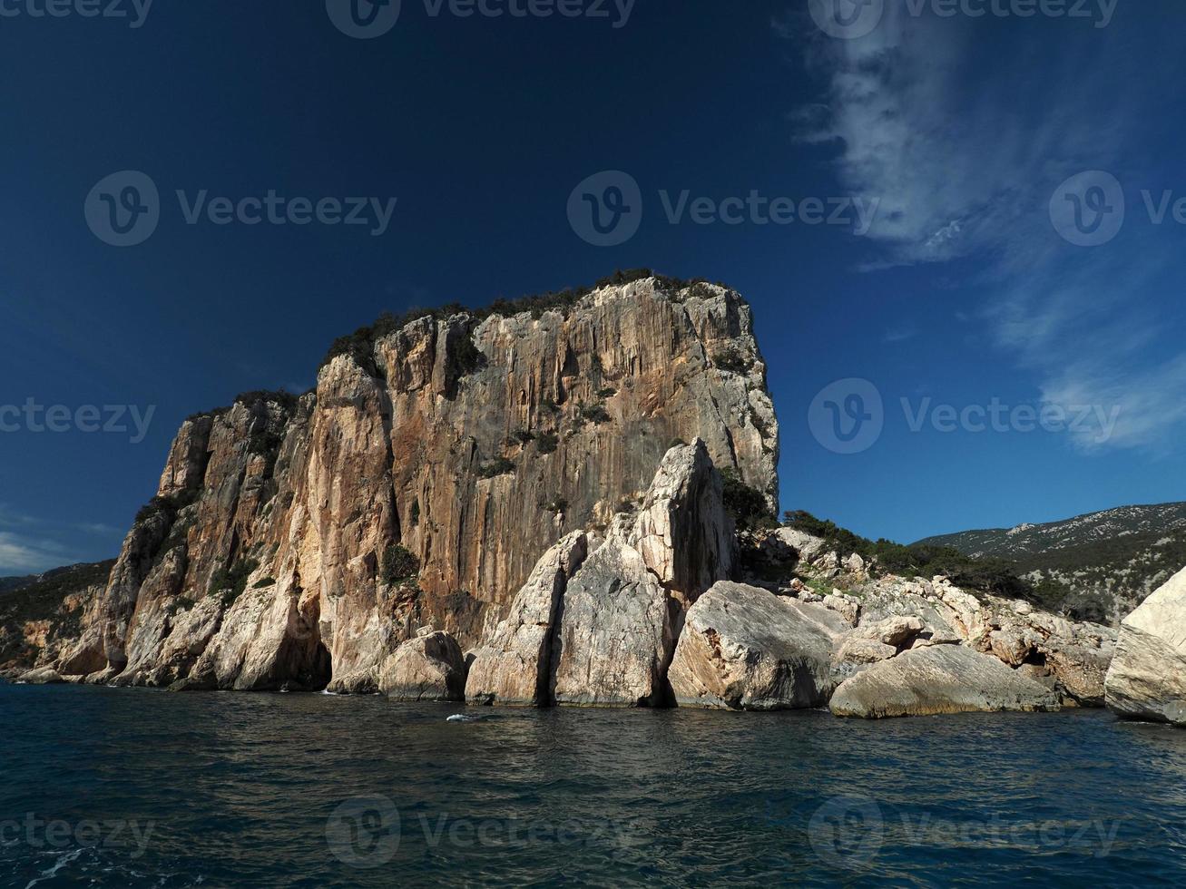orosei gulf cala gonone rocks sea cliffs Sardinia Italy photo