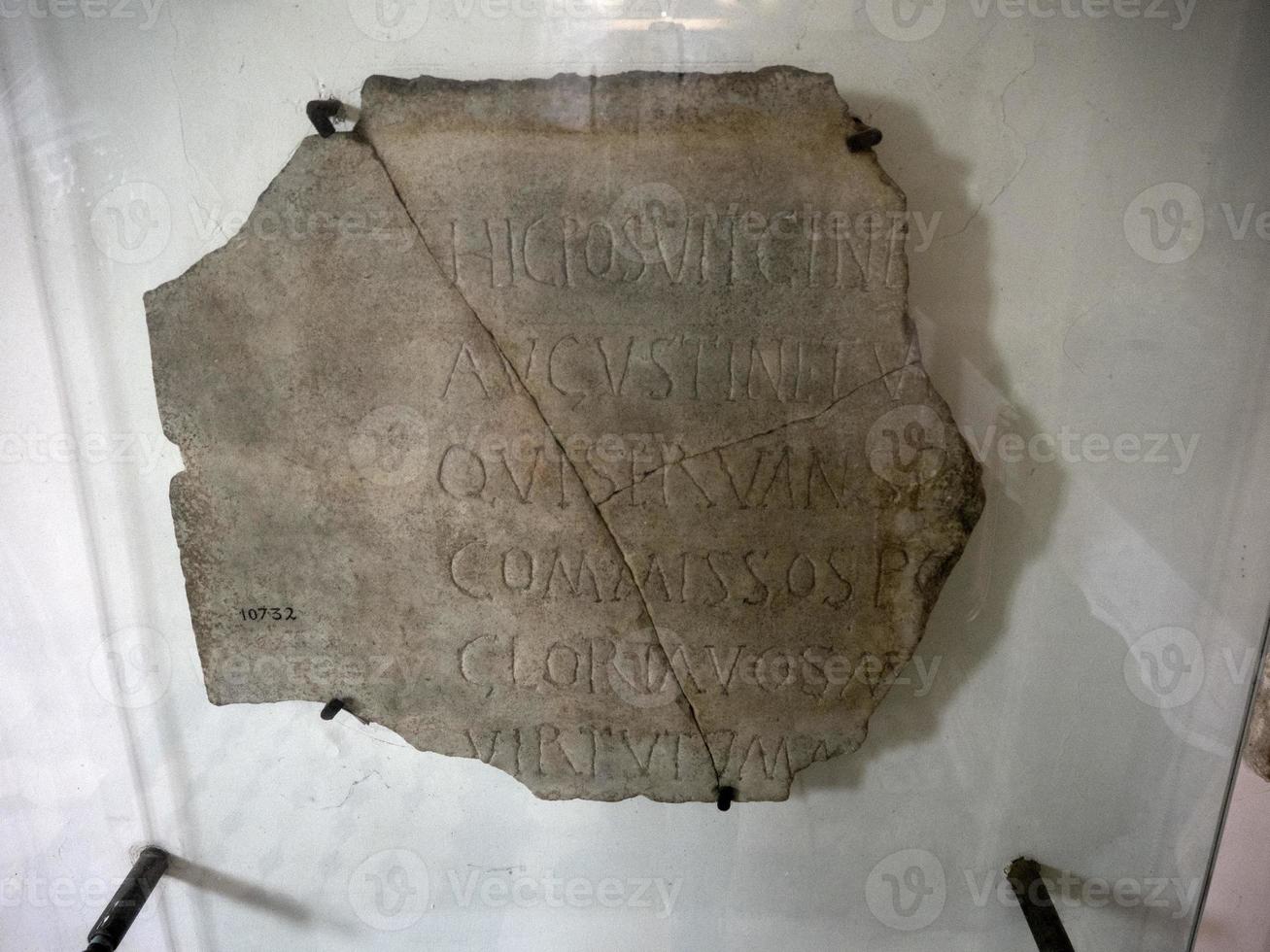 Saint Monica mother of Augustine inscription inside Church in Ancient Ostia photo