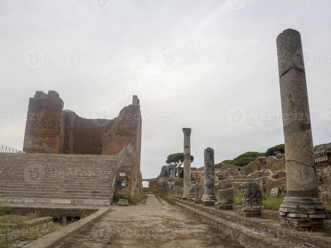 old ancient ostia archeological ruins photo