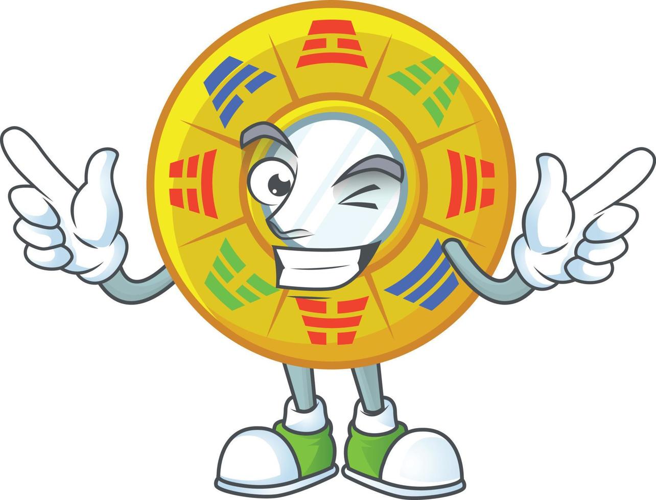 chino circulo feng shui dibujos animados personaje estilo vector