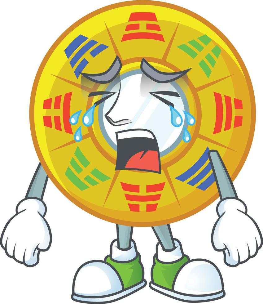 Chinese circle feng shui cartoon character style vector