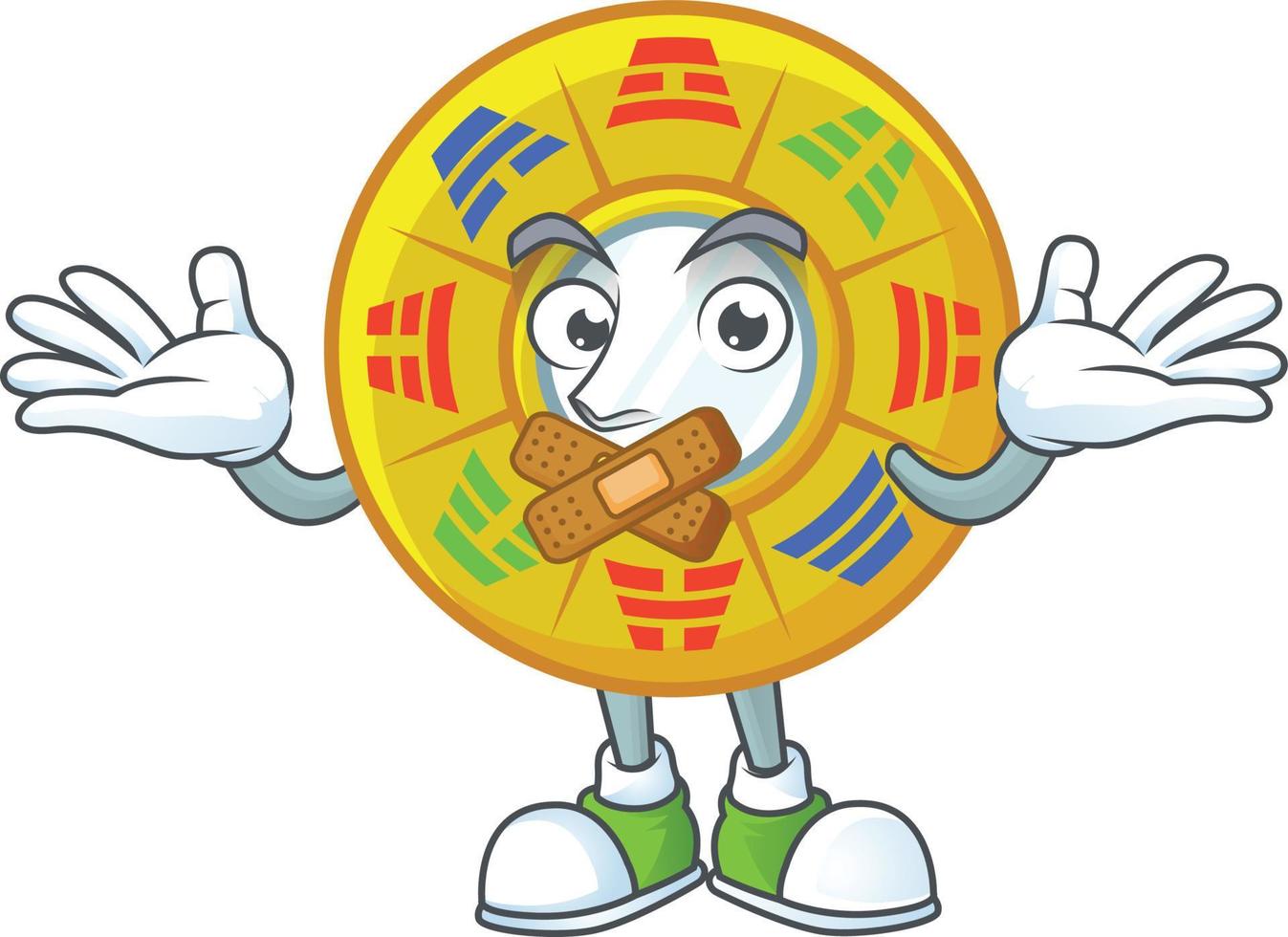 Chinese circle feng shui cartoon character style vector