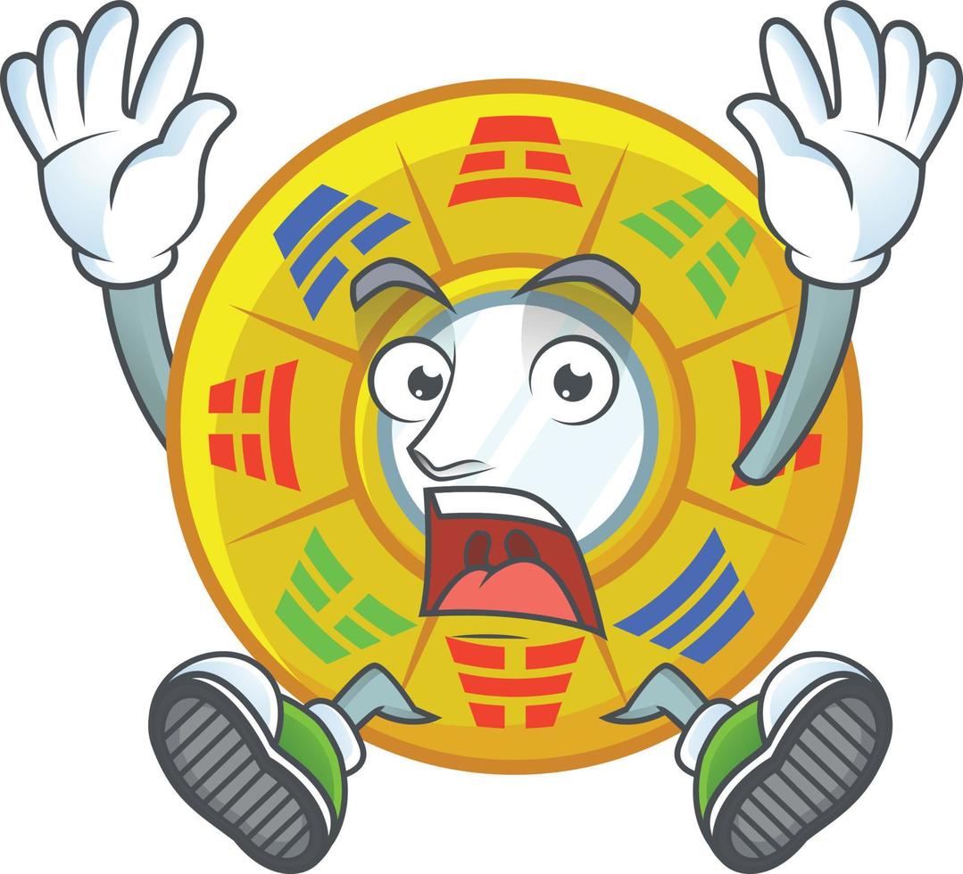 Chinese circle feng shui cartoon character style vector