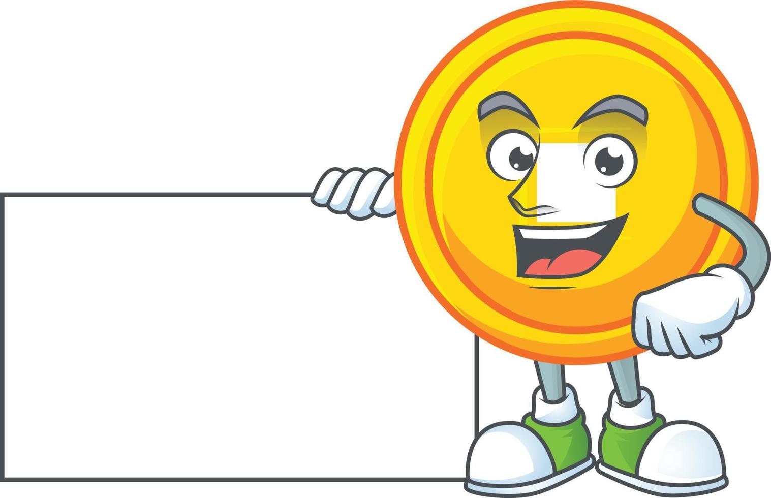 Chinese gold coin cartoon character style vector
