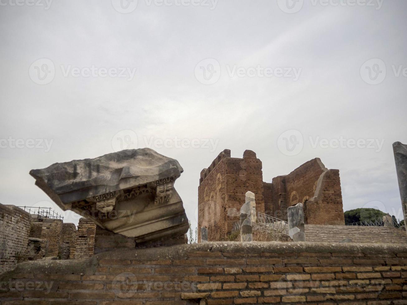 old ancient ostia archeological ruins photo