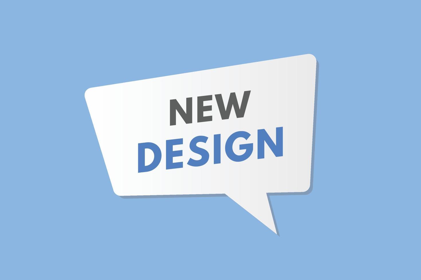 nuevo diseño texto botón. nuevo diseño firmar icono etiqueta pegatina web botones vector