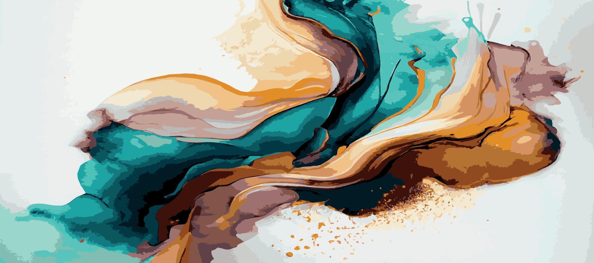 Marble panoramic texture design, colorful multicolored marble surface, curved lines, bright abstract background design - Vector