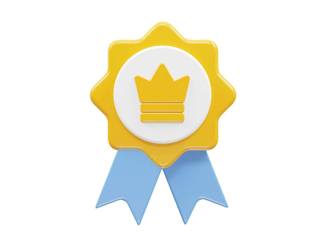 Medal icon vector 3d rendering illustration