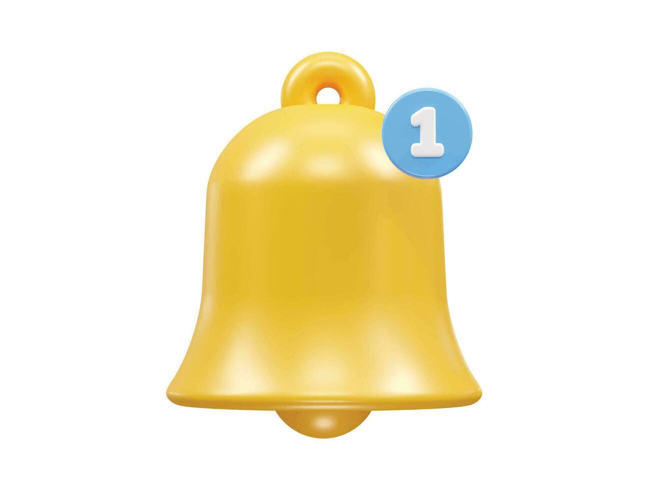 bell icon 3d rendering vector illustration element