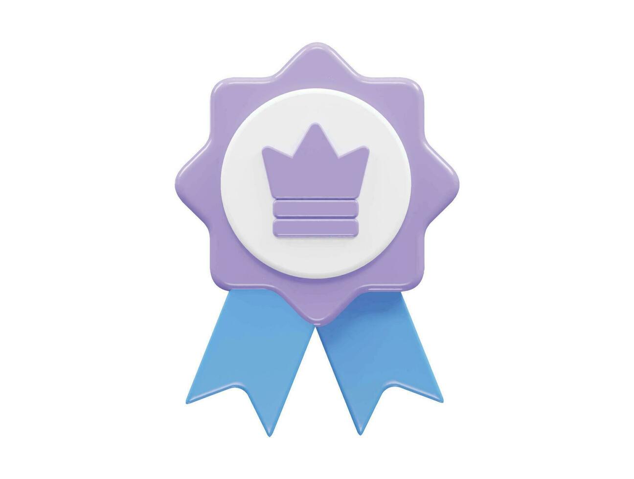 Medal icon vector 3d rendering illustration