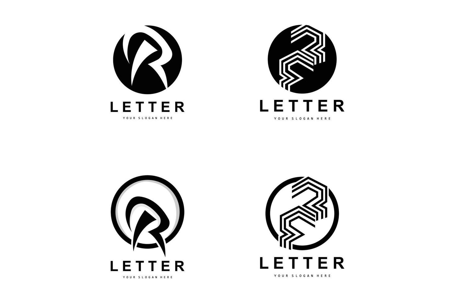 R Letter Logo, Vector Alphabet Symbol, Design For Brand Logos With Initial Letter