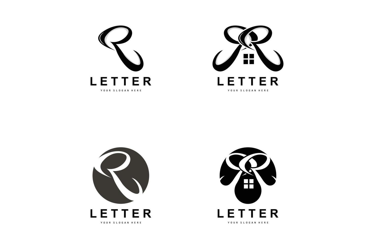 R Letter Logo, Vector Alphabet Symbol, Design For Brand Logos With Initial Letter