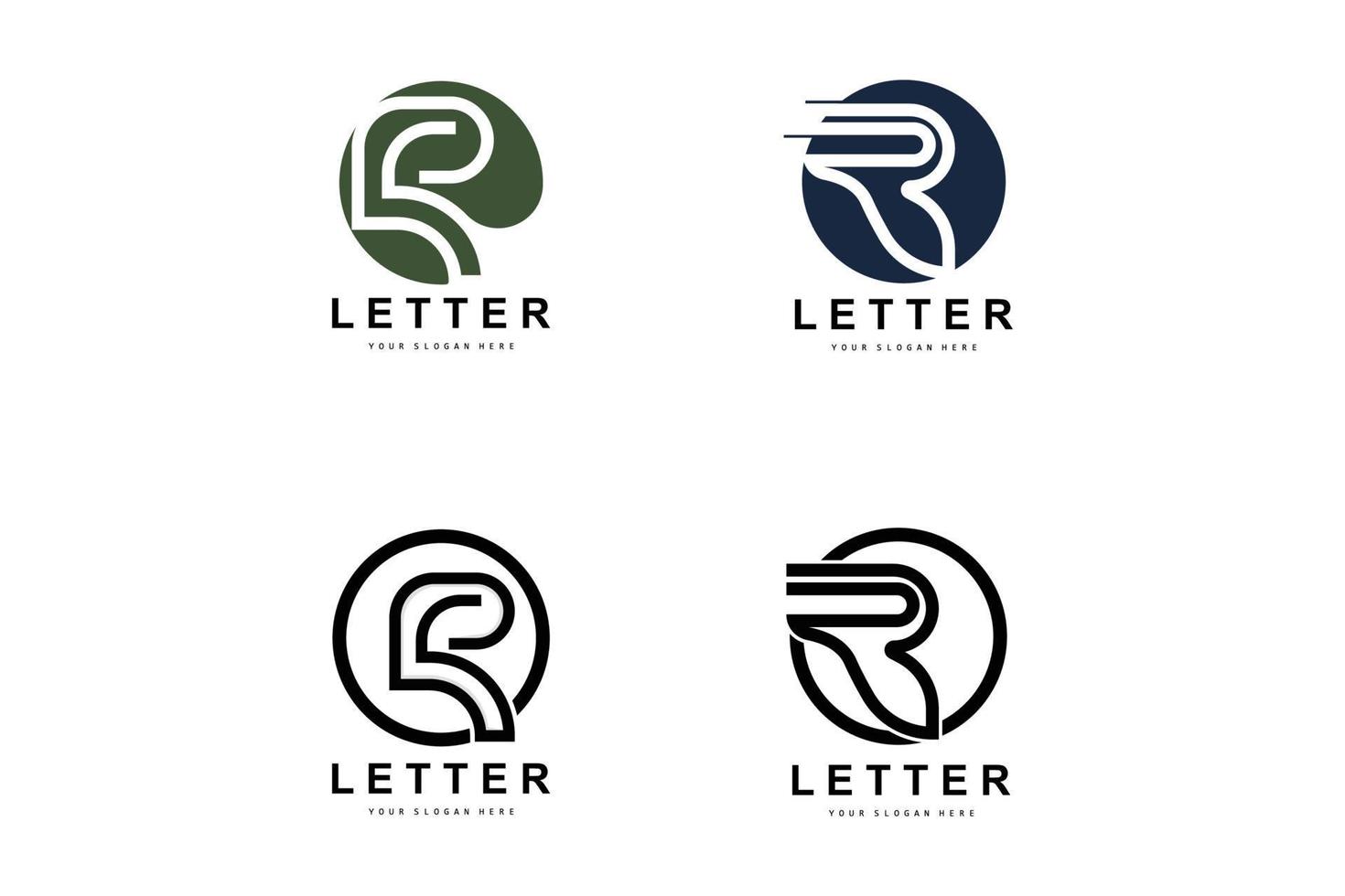 R Letter Logo, Vector Alphabet Symbol, Design For Brand Logos With Initial Letter