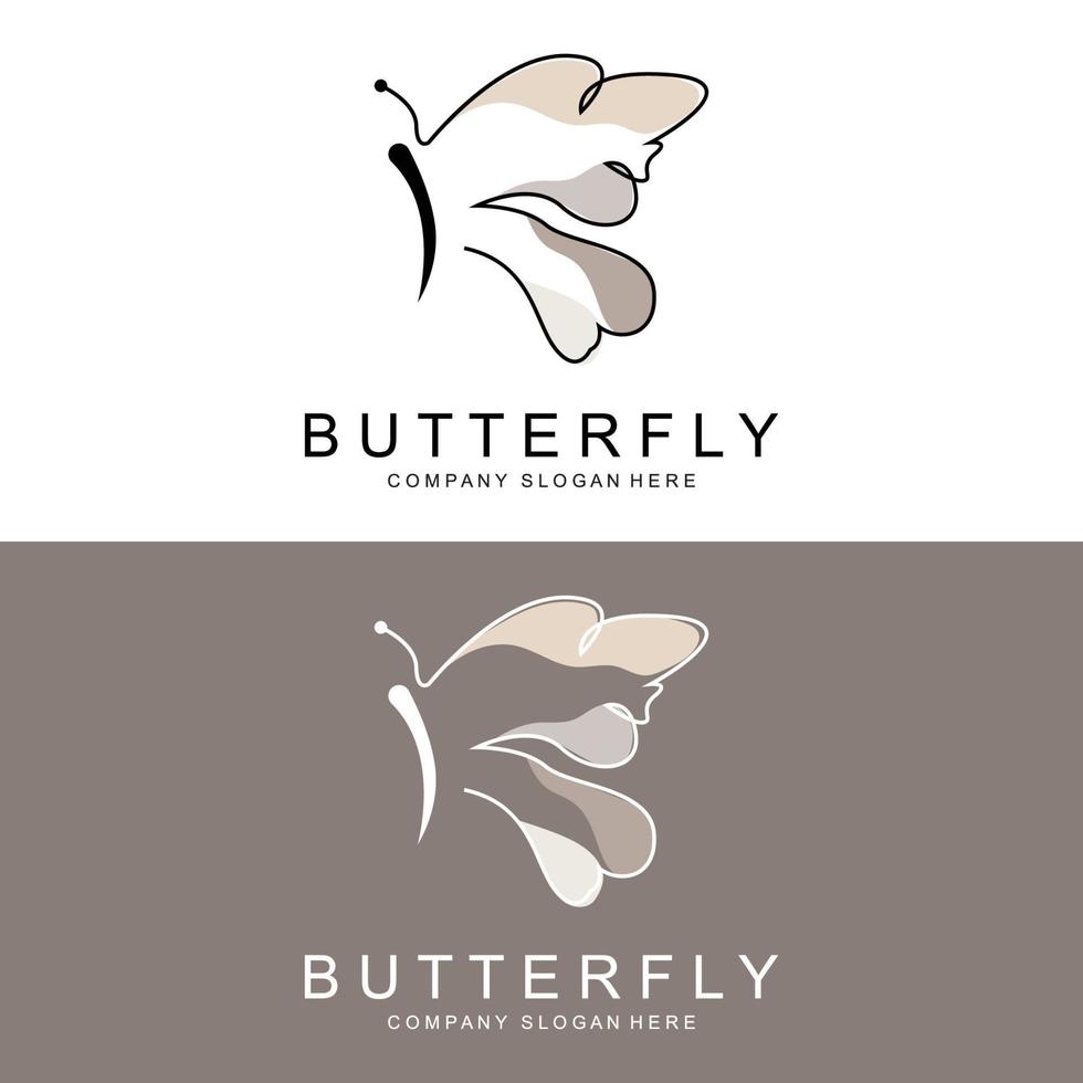 Butterfly Logo Design, Beautiful Flying Animal, Company Brand Icon Illustration, Screen Printing, Salon vector