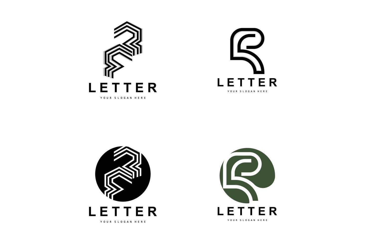 logotipo de letra r, símbolo de alfabeto vectorial, diseño de logotipos de marca con letra inicial vector