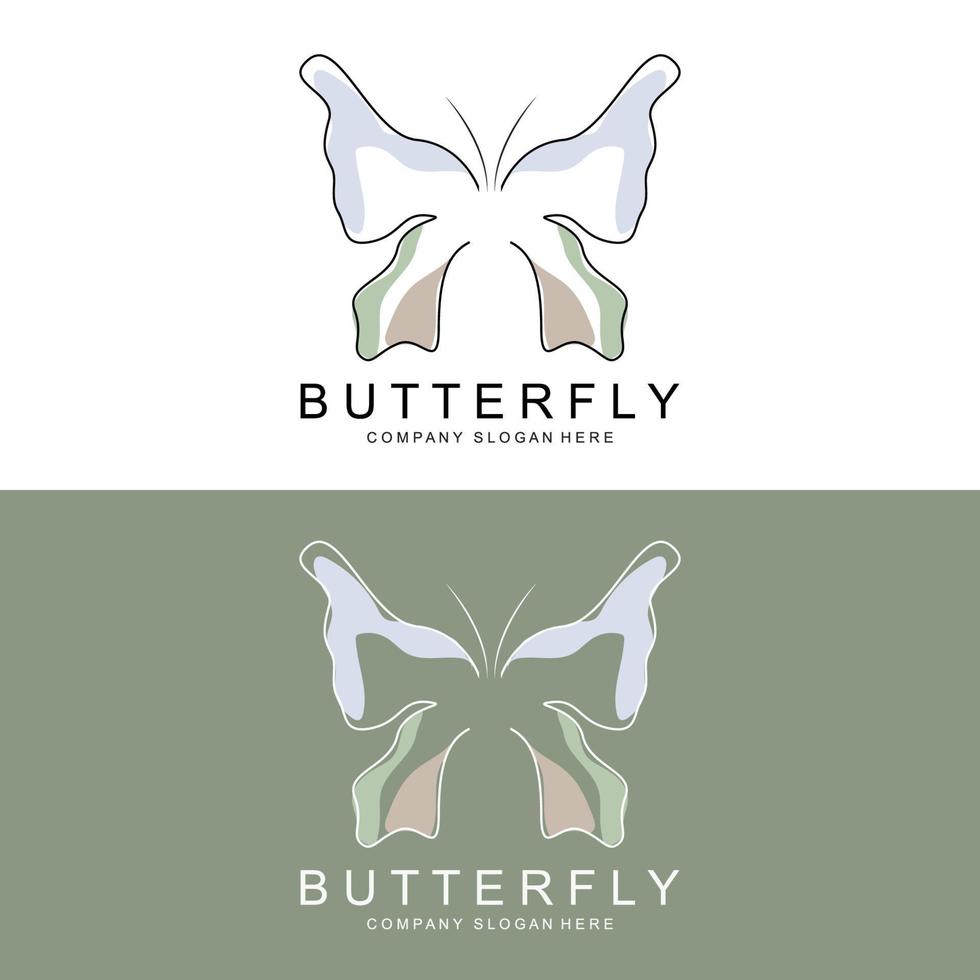 Butterfly Logo Design, Beautiful Flying Animal, Company Brand Icon Illustration, Screen Printing, Salon vector