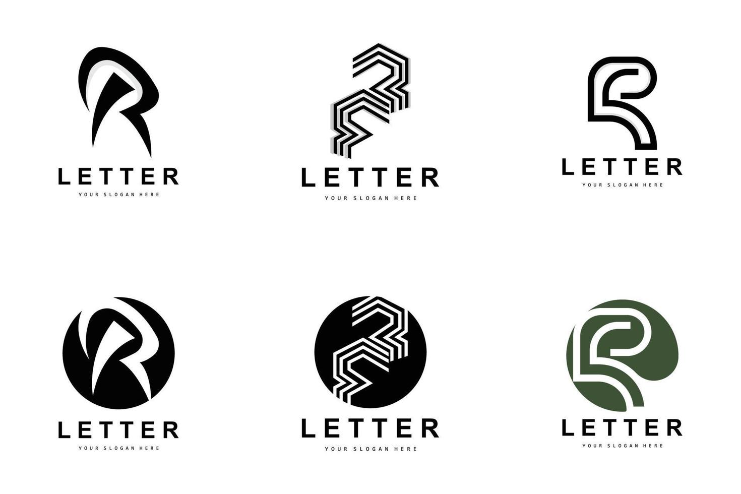 R Letter Logo, Vector Alphabet Symbol, Design For Brand Logos With Initial Letter