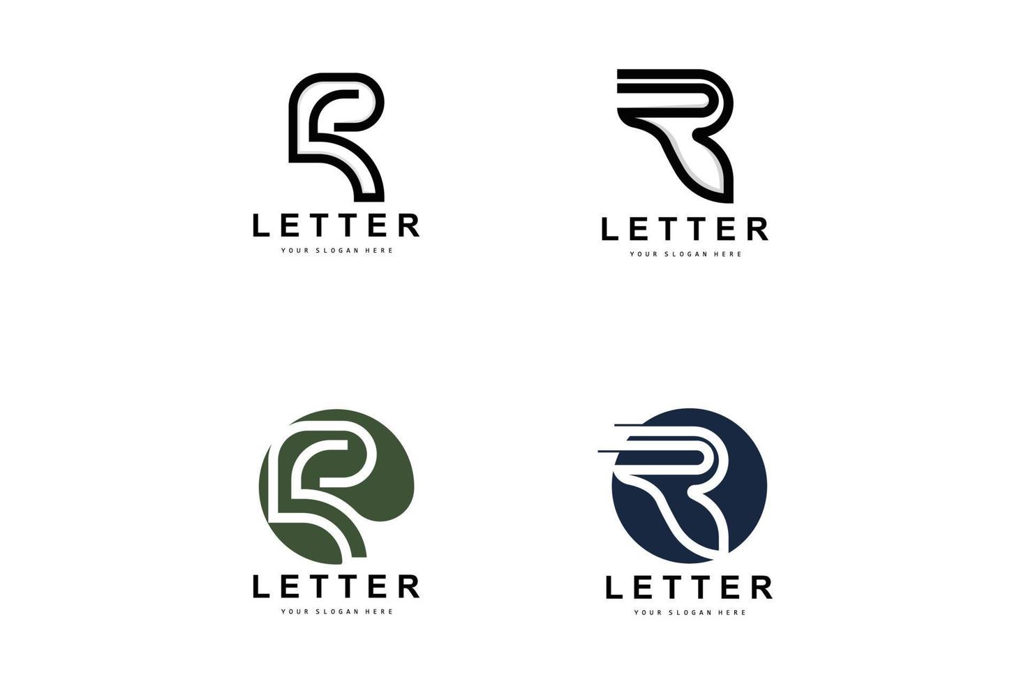 R Letter Logo, Vector Alphabet Symbol, Design For Brand Logos With Initial Letter