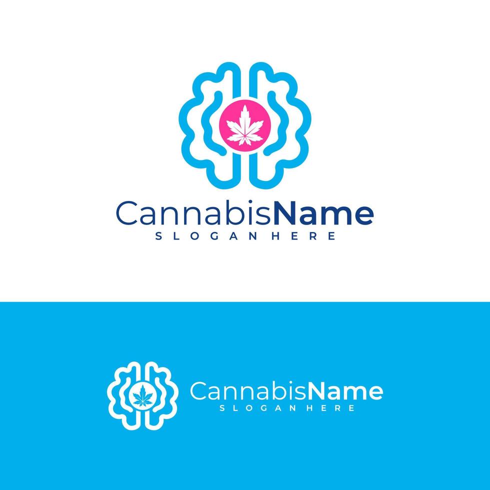 cerebro canabis logo vector modelo. creativo canabis logo diseño conceptos