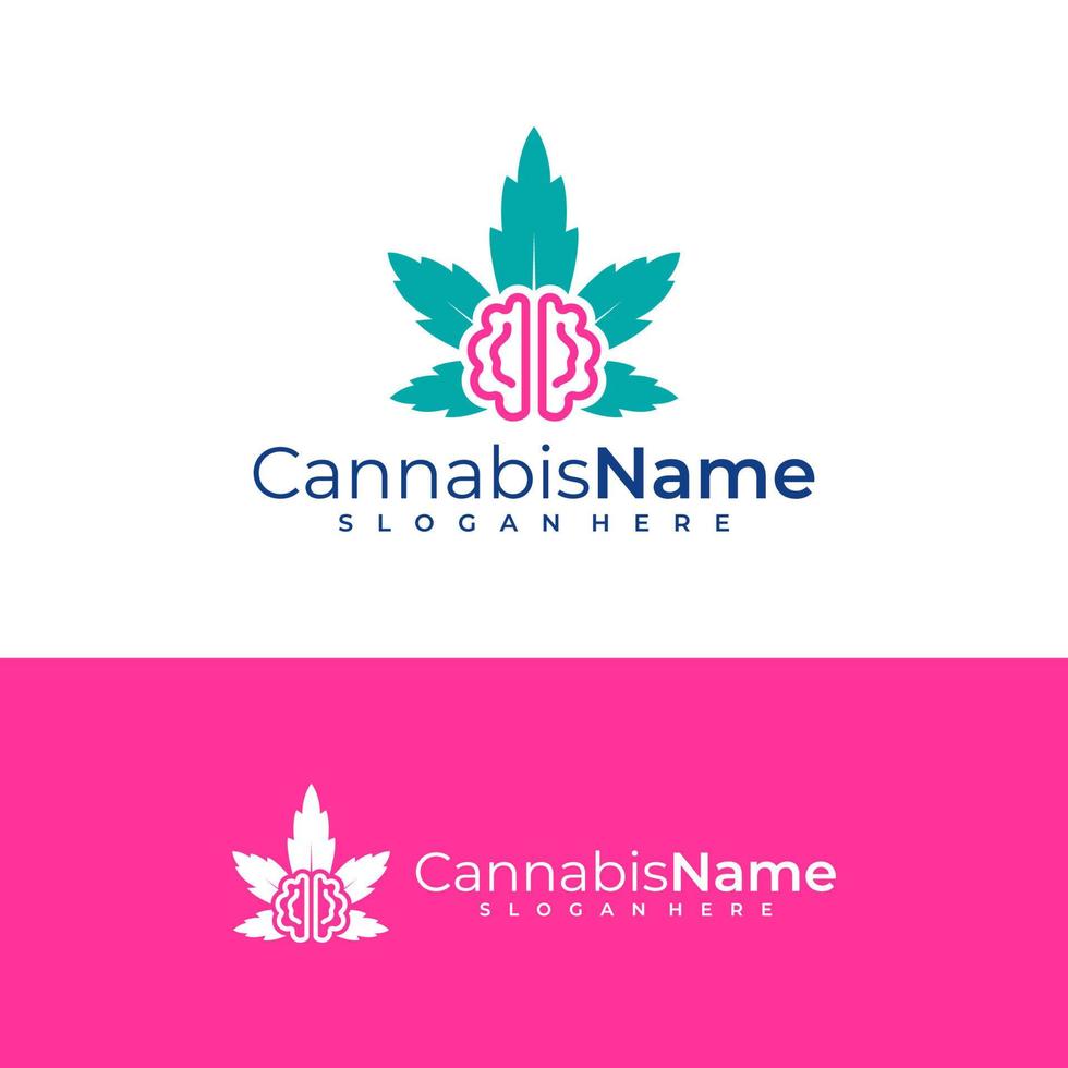 Brain Cannabis logo vector template. Creative Cannabis logo design concepts