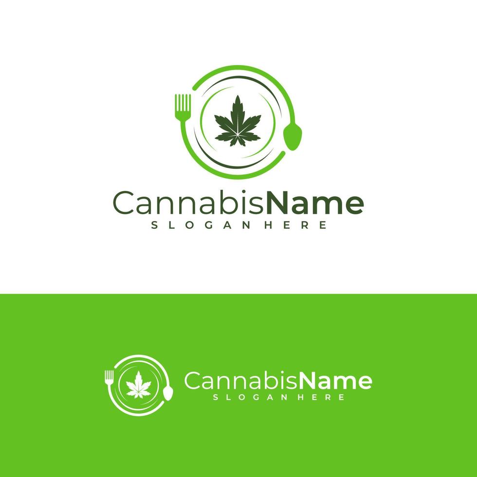 Food Cannabis logo vector template. Creative Cannabis logo design concepts