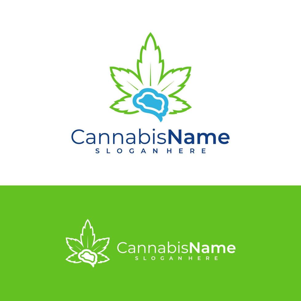 Brain Cannabis logo vector template. Creative Cannabis logo design concepts