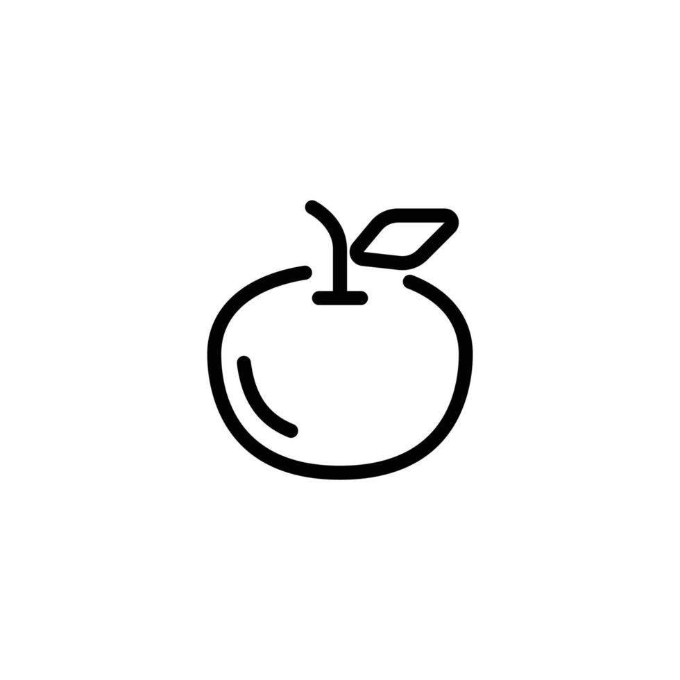 apple icon. outline icon vector