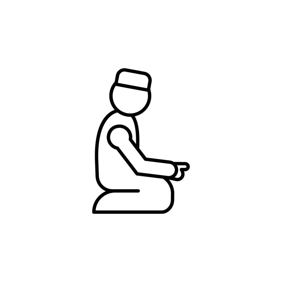 pray icon. outline icon vector