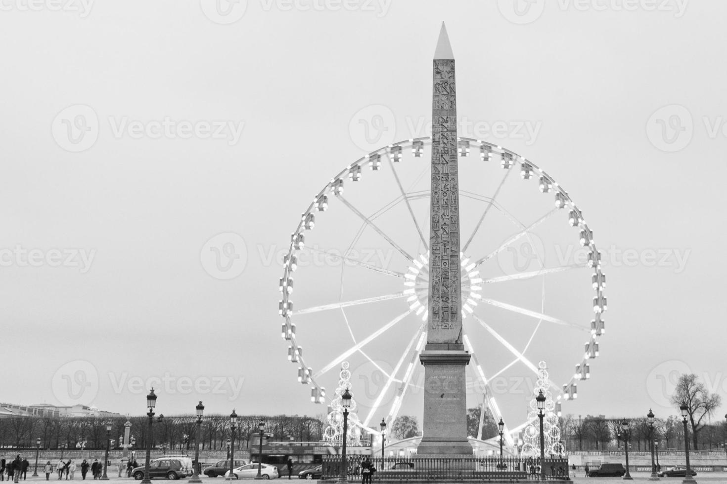 Paris view in black and white photo