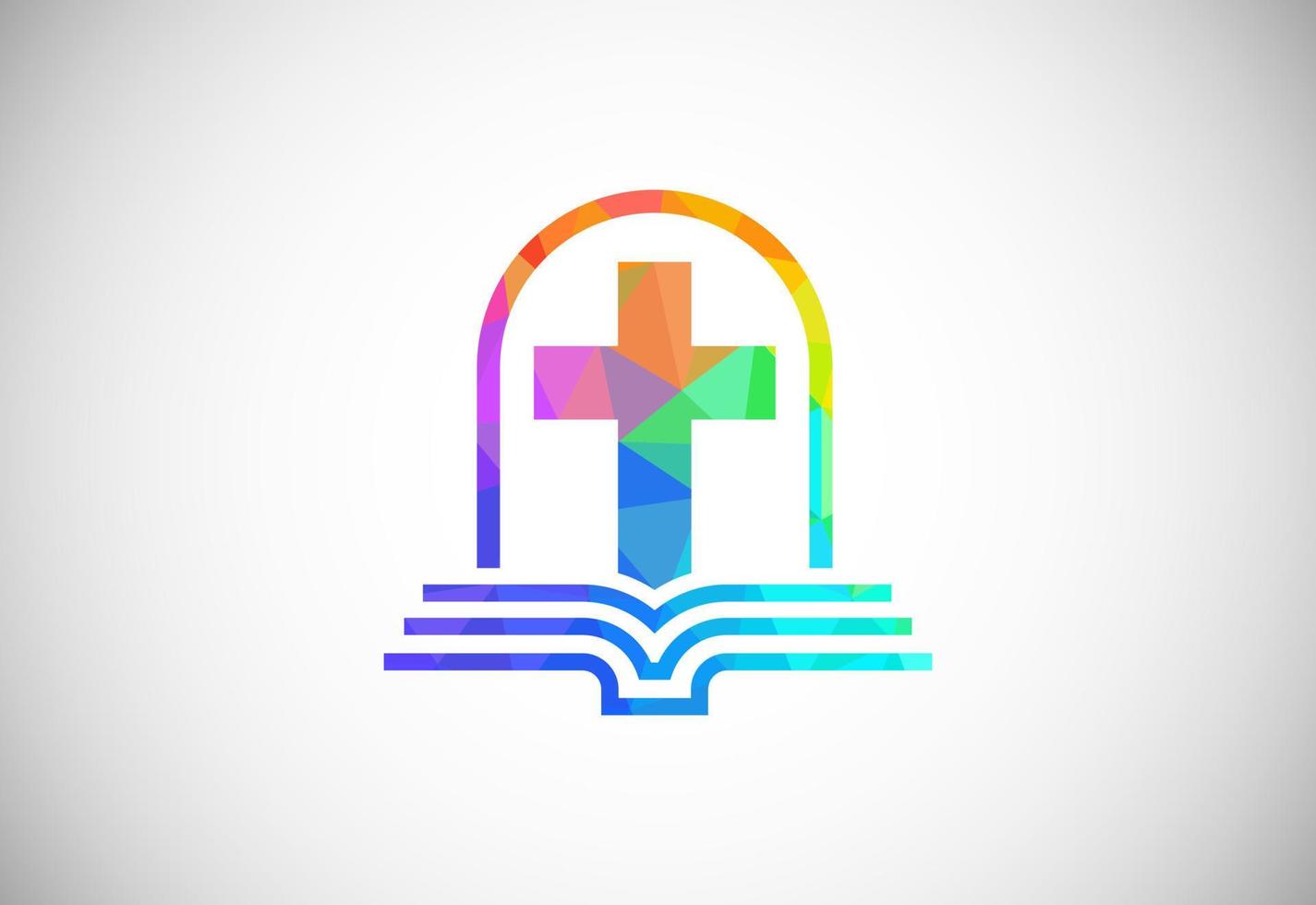 bajo escuela politécnica estilo Iglesia logo. cristiano firmar simbolos el cruzar de Jesús vector