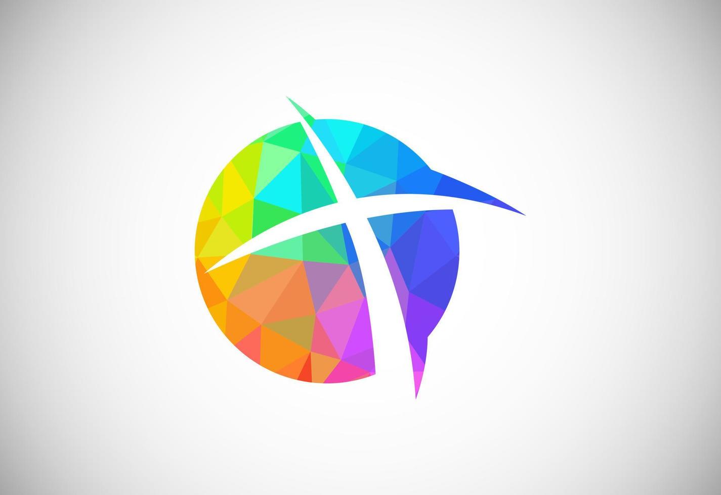 Low poly style church logo. Christian sign symbols. The Cross of Jesus vector