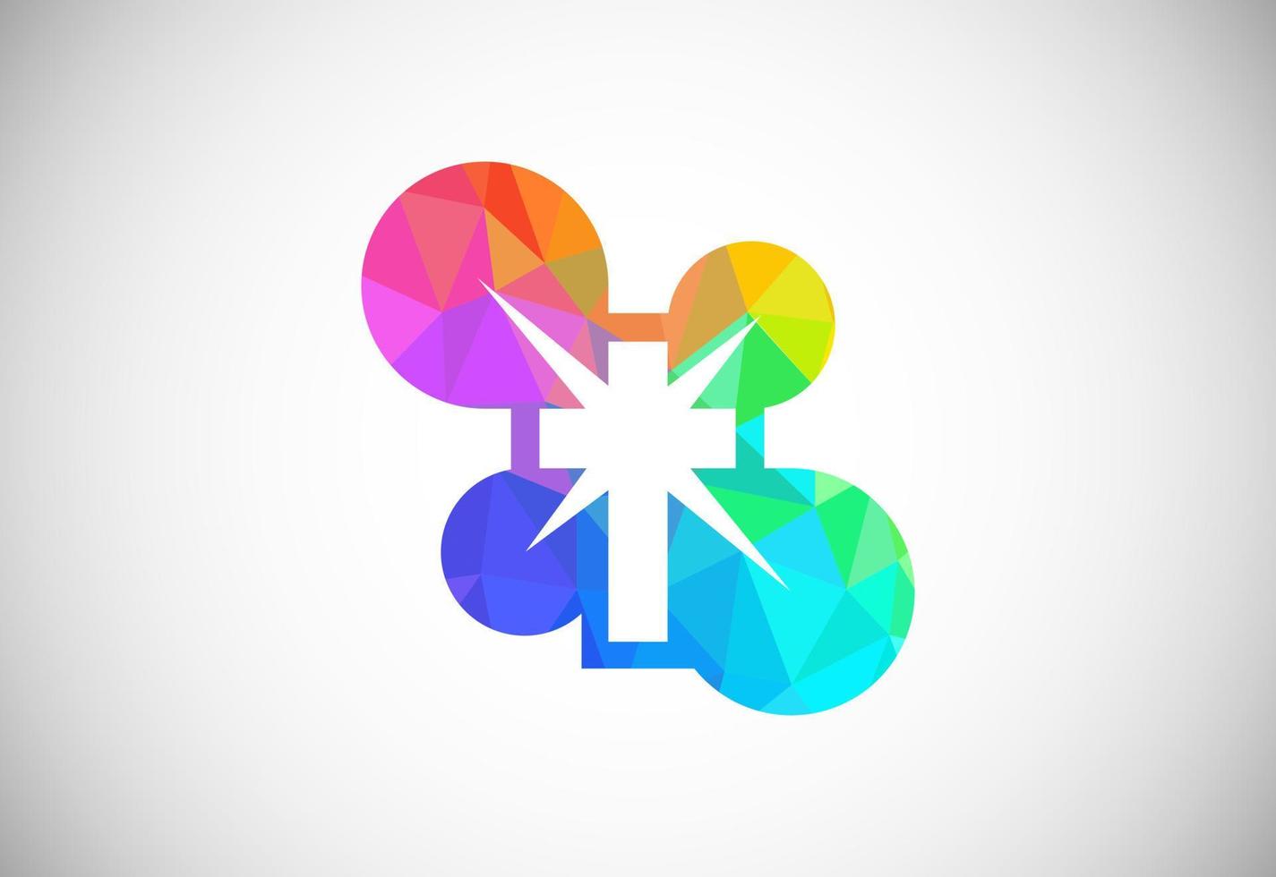 Low poly style church logo. Christian sign symbols. The Cross of Jesus vector