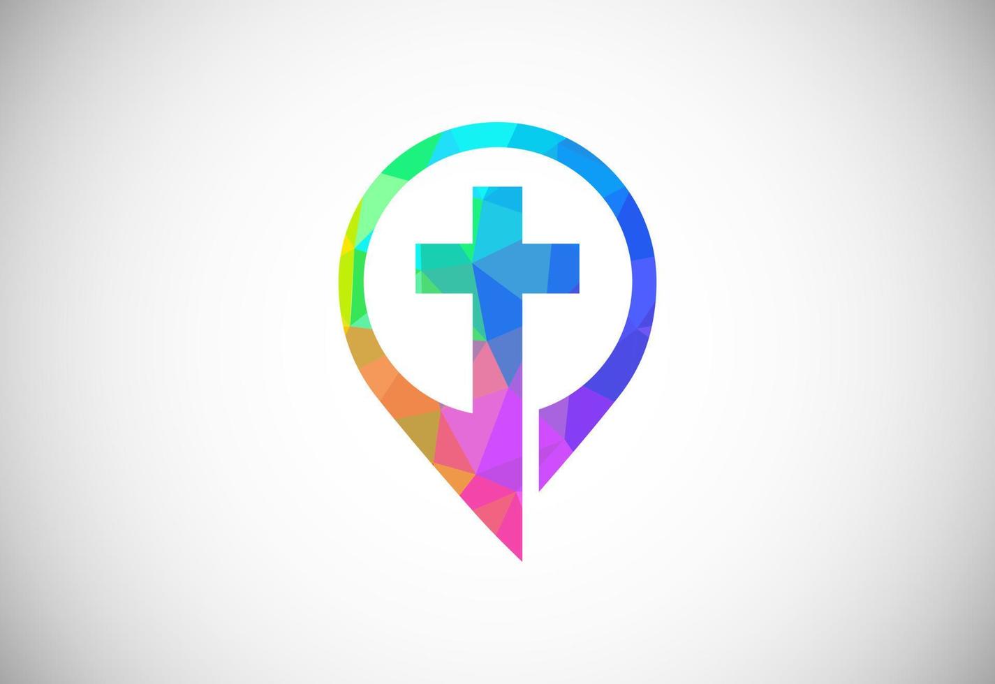 Low poly style church logo. Christian sign symbols. The Cross of Jesus vector