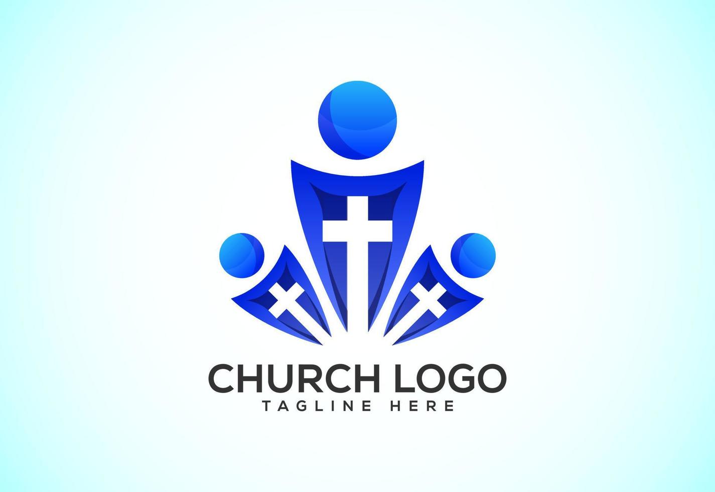 Iglesia vistoso logo. cristiano firmar simbolos el cruzar de Jesús vector