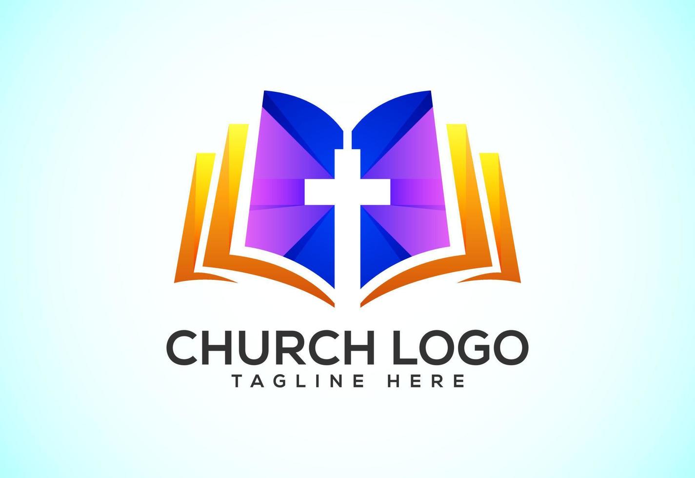 Iglesia vistoso logo. cristiano firmar simbolos el cruzar de Jesús vector