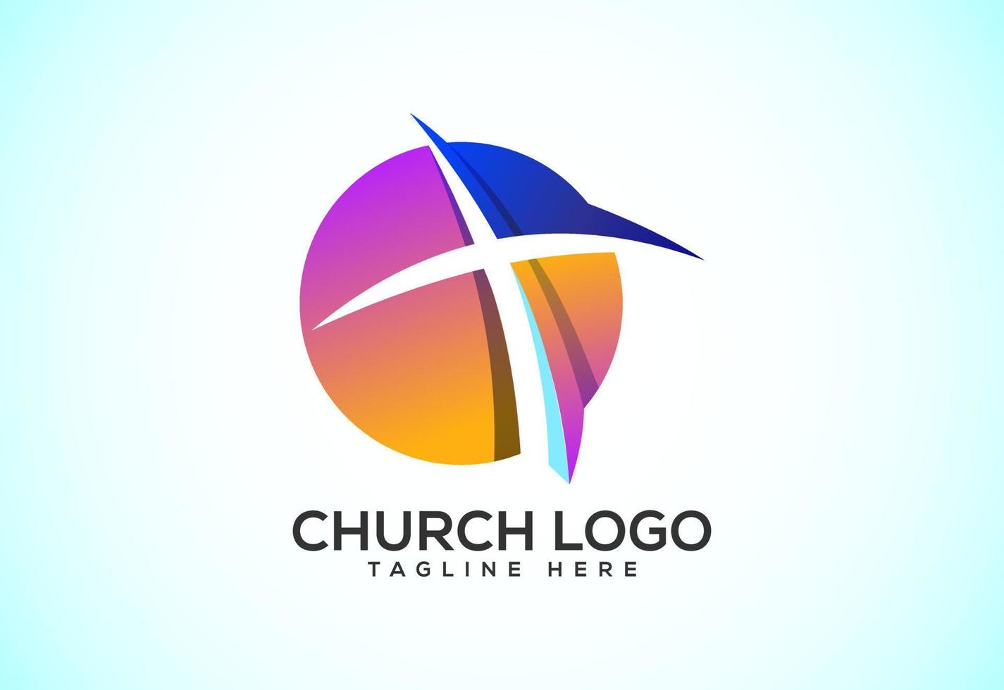 Church colorful logo. Christian sign symbols. The cross of Jesus vector