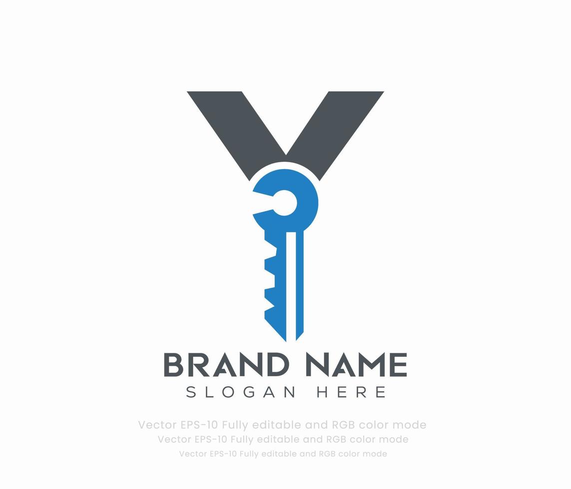 Letter Y key logo vector