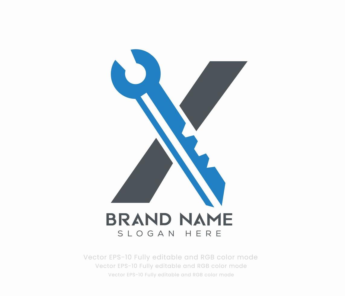 Letter X key logo vector