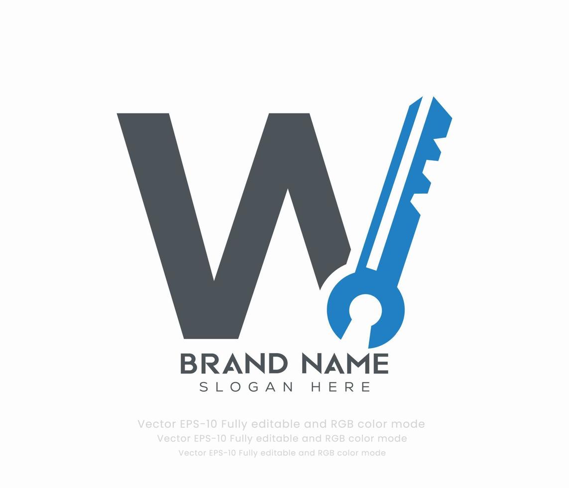 logotipo de la letra w clave vector