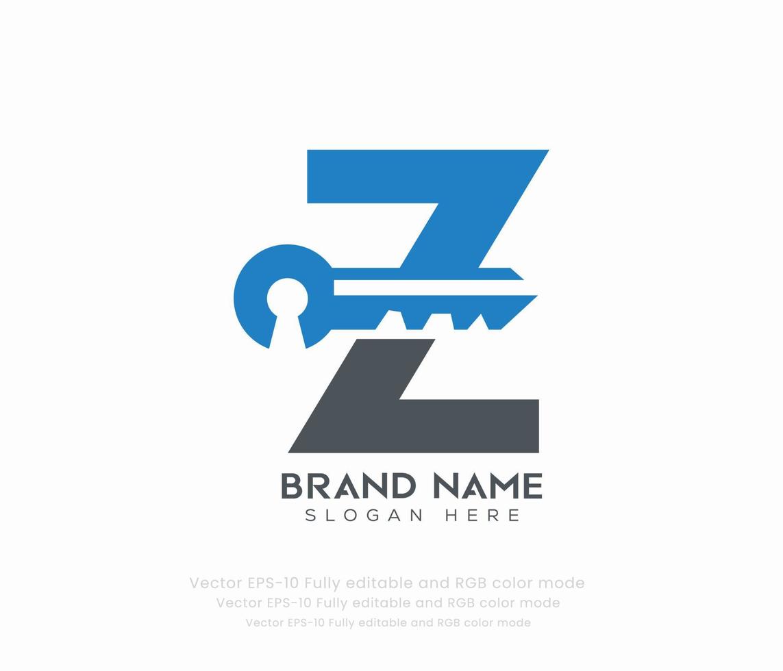 Letter Z key logo vector