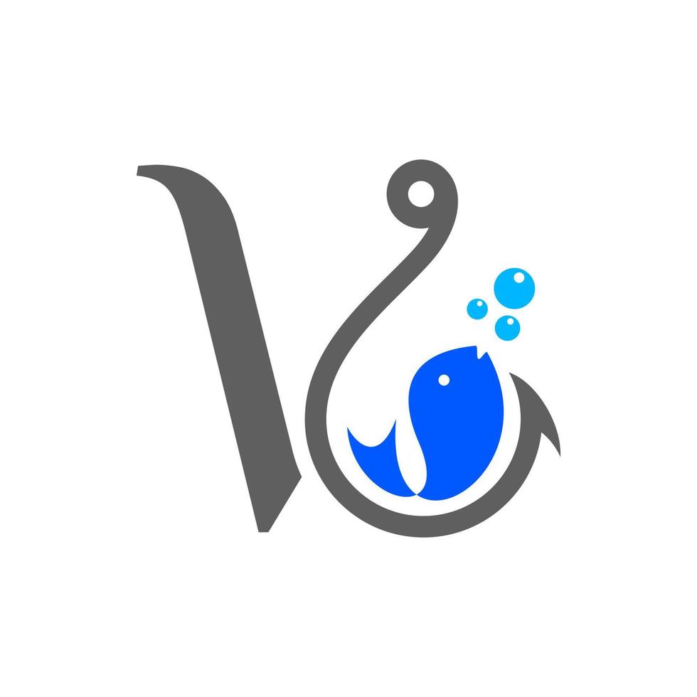 inicial v gancho logo vector