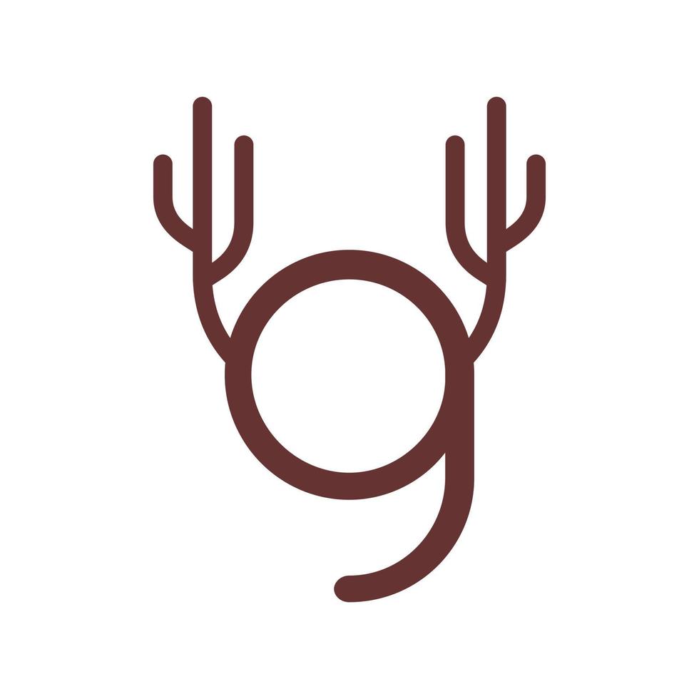 Initial G Deer Horn Logo vector