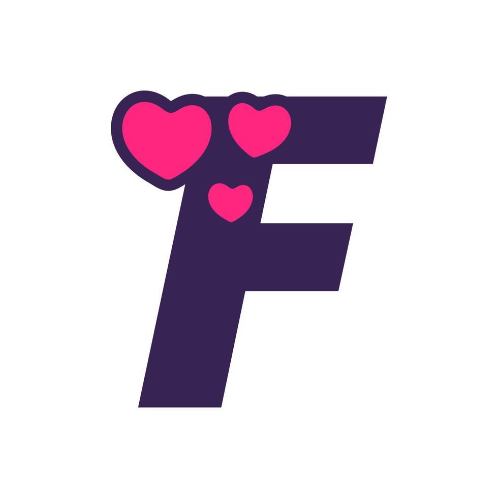 Initial F Love Logo vector