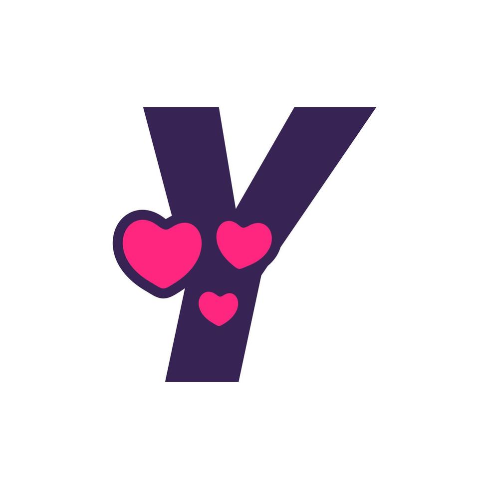 Initial Y Love Logo vector