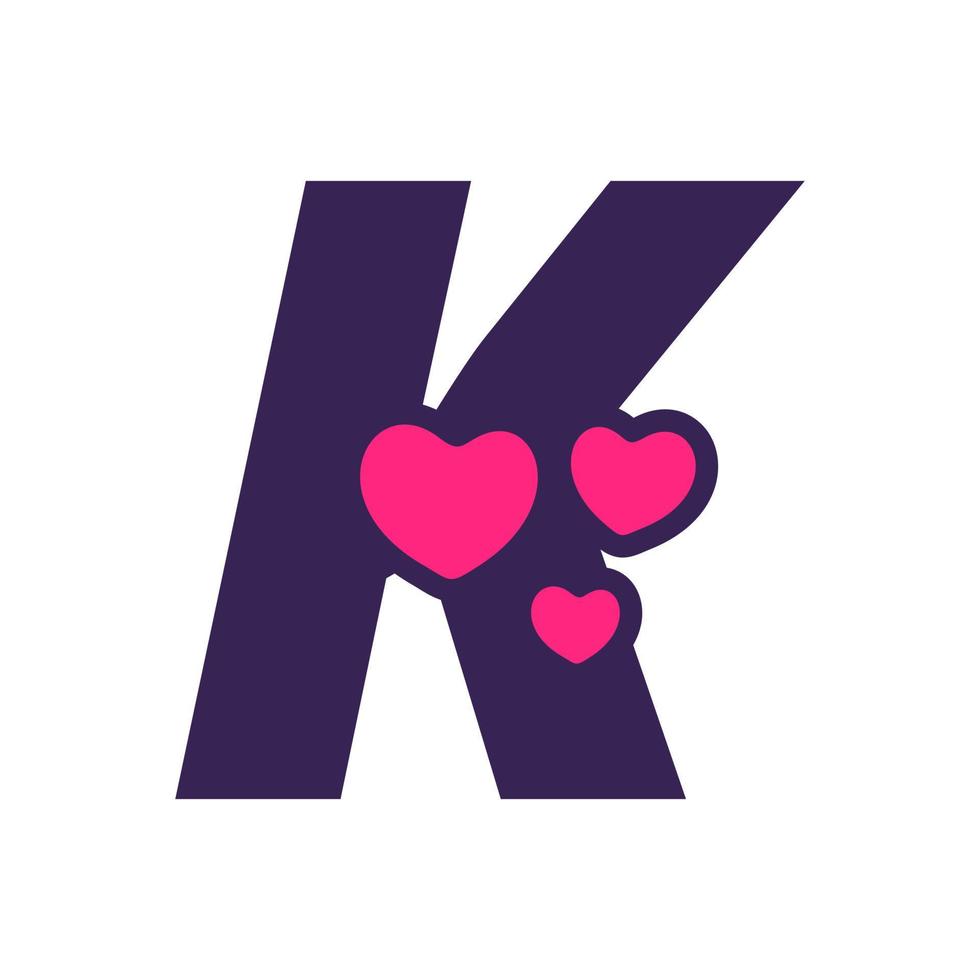 Initial K Love Logo vector