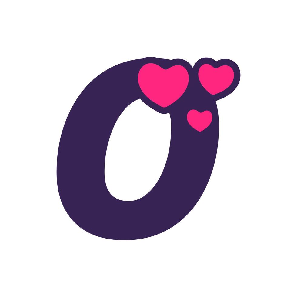Initial O Love Logo vector