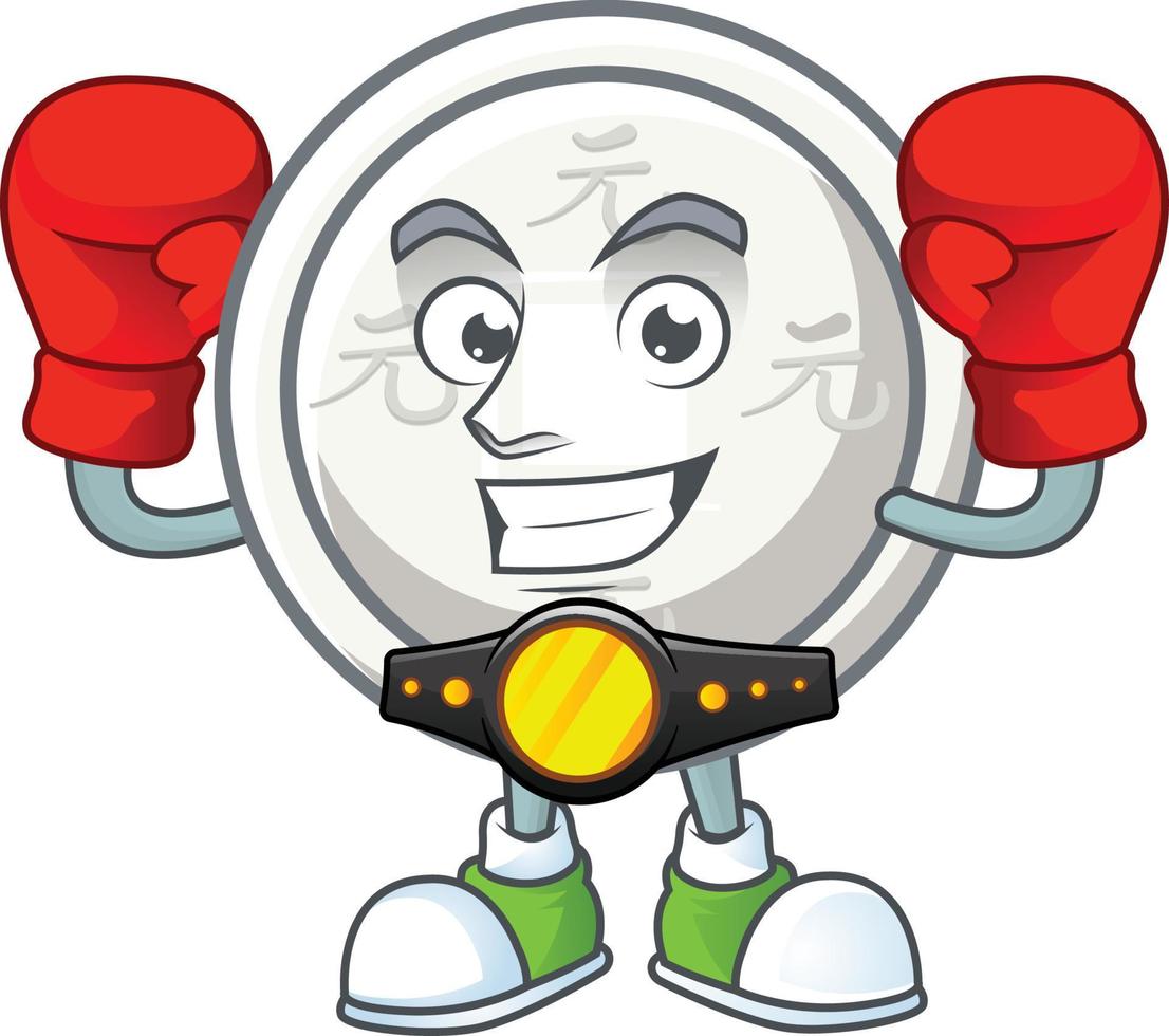 Chinese silver coin cartoon character style vector