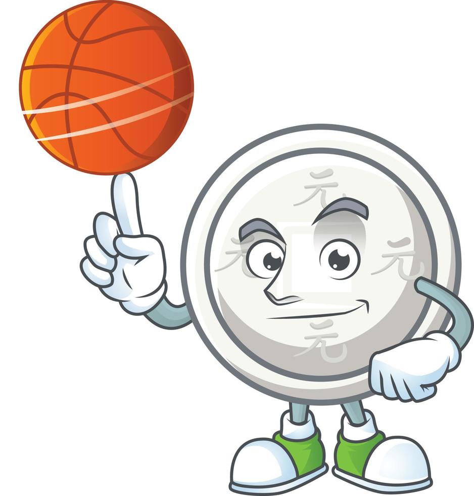 Chinese silver coin cartoon character style vector