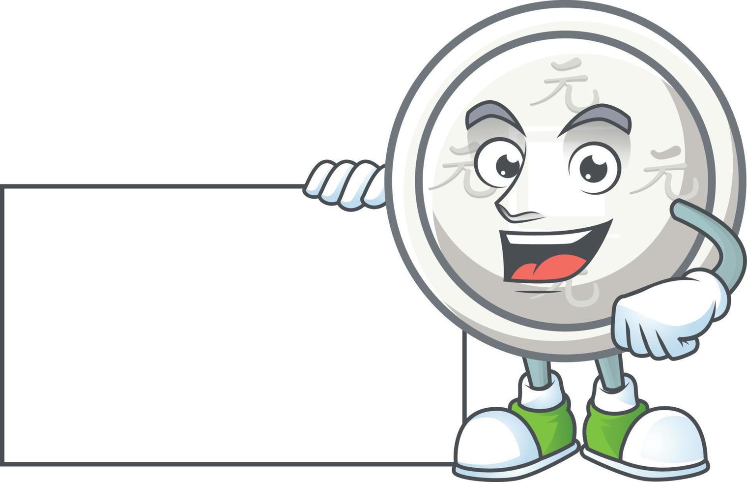 Chinese silver coin cartoon character style vector